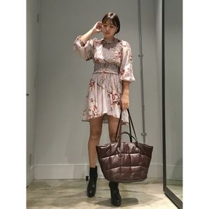 AllSaints Flowy Ruffle Thallo Kuroyuri Floral Print Ruffle Minidress Pink NWT 0